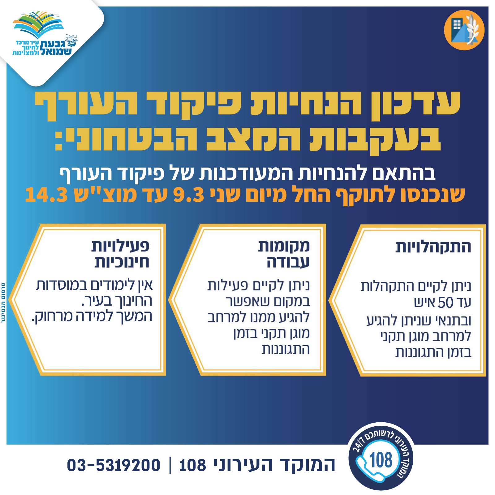 עדכון הנחיות